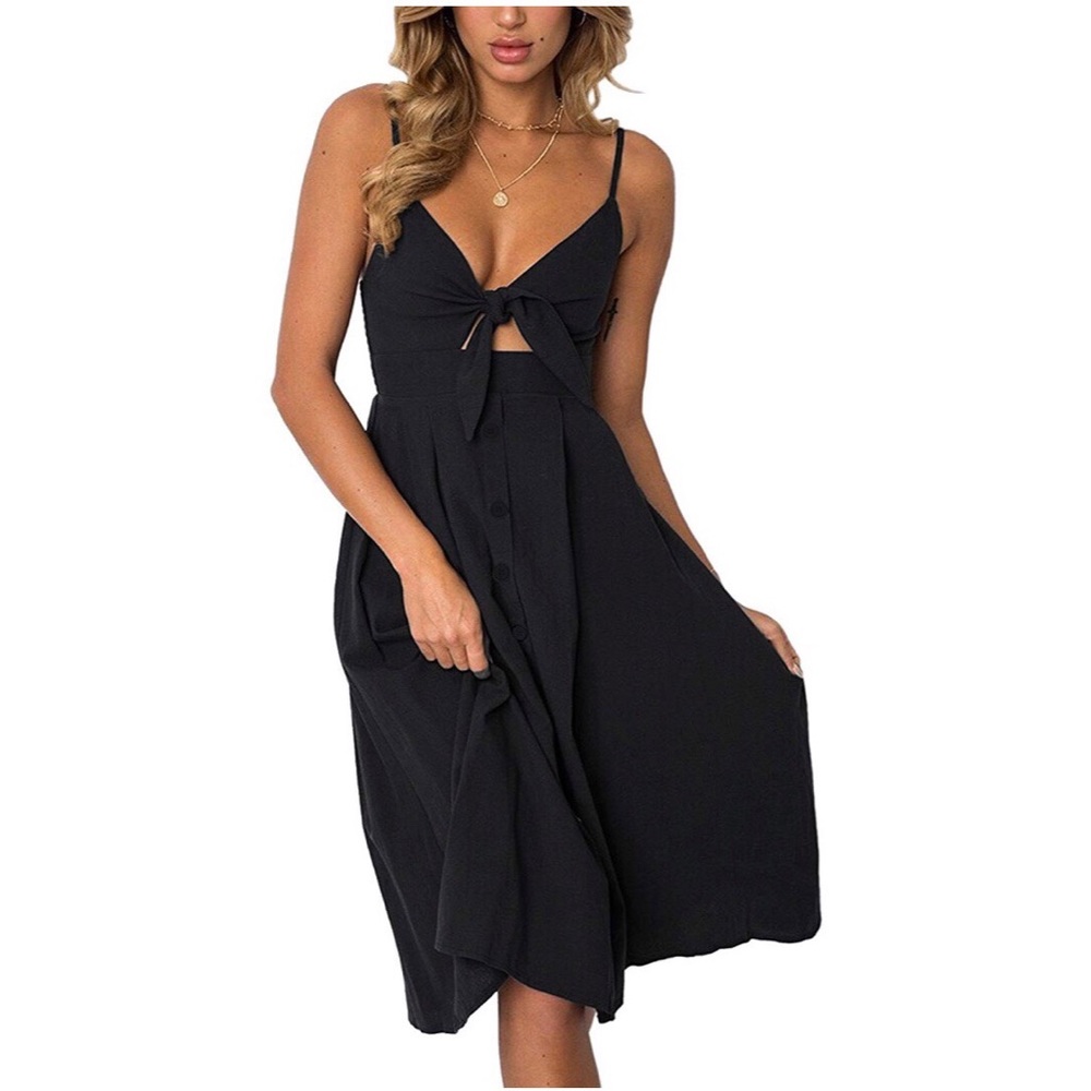 Tie Front A Line Dress